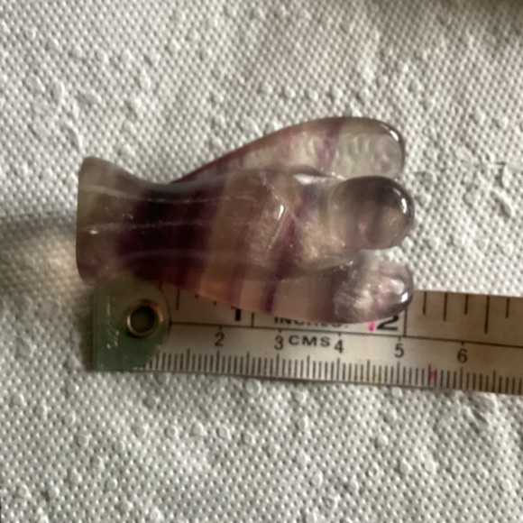 2” Rainbow Fluorite Angel Purple Clear Crystal Helper Guide - Picture 5 of 7